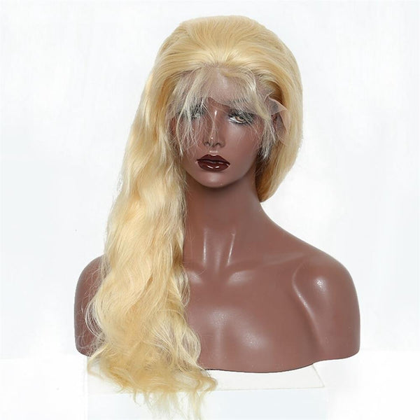 Lakihair Lace Front Human Hair Wigs 613 Blonde Body Wave Long Human Hair Lace Wigs 180% Density