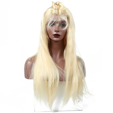 Lakihair 613 Blonde Straight Lace Wigs 180% Density Pre Plucked Glueless Lace Front Wigs