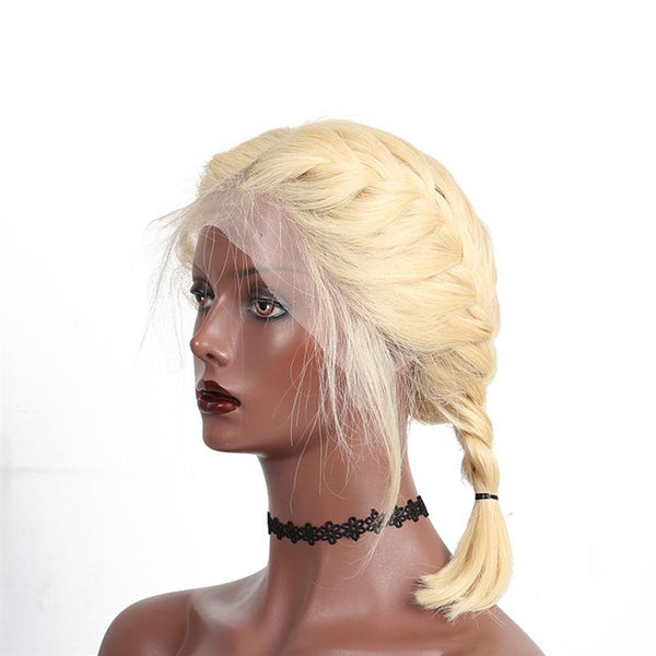 Lakihair 613 Blonde Virgin Brazilian Straight Lace Wigs 180% Density Lace Front Human Hair Wigs