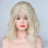 Lakihair 613 Blonde Body Wave Short Wigs Blonde Bob Lace Wigs 8A Brazilian Hair 180% Density