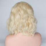 Lakihair 613 Blonde Body Wave Short Wigs Blonde Bob Lace Wigs 8A Brazilian Hair 180% Density