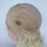 Lakihair 613 Blonde Body Wave Short Wigs Blonde Bob Lace Wigs 8A Brazilian Hair 180% Density