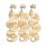 Lakihair 8A 613 Blonde Body Wave 3 Bundles With Lace Closure 4x4 Brazilian Virgin Human Hair