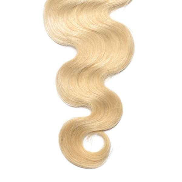 Lakihair 8A 613 Blonde Body Wave 3 Bundles With Lace Closure 4x4 Brazilian Virgin Human Hair
