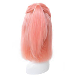 Lakihair Short 10A Pink Blonde Short Bob Straight Lace Wigs Brazilian Virgin Human Hair