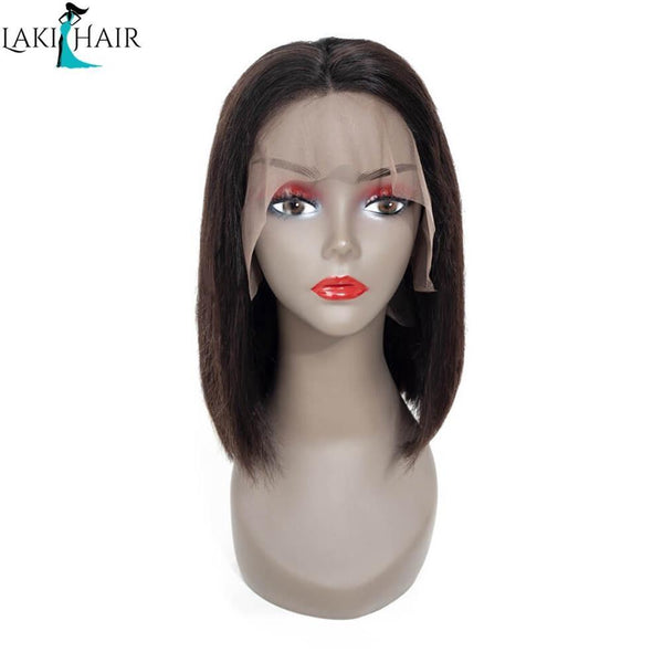 Lakihair Human Hair Wigs Virgin 8A Brazilian Straight Hair Bob Wigs With Pre Plucked