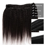 Lakihair 8A Kinky Straight 3 Bundles Brazilian Human Hair Weave Natural Color Full Thick Ends
