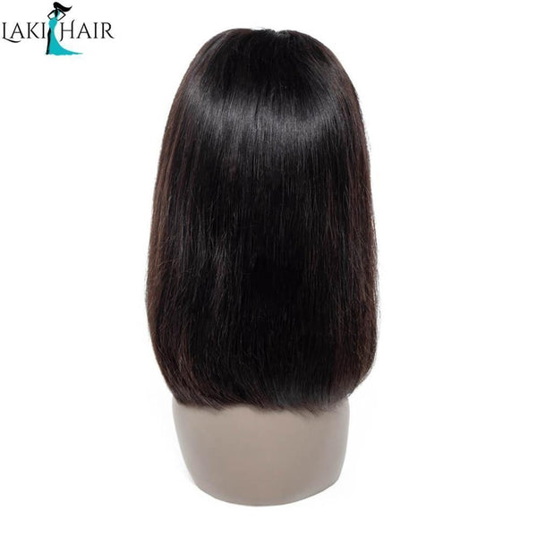 Lakihair 8A 180% Density Brazilian Straight Bob Lace Front Wigs Virgin Human Hair