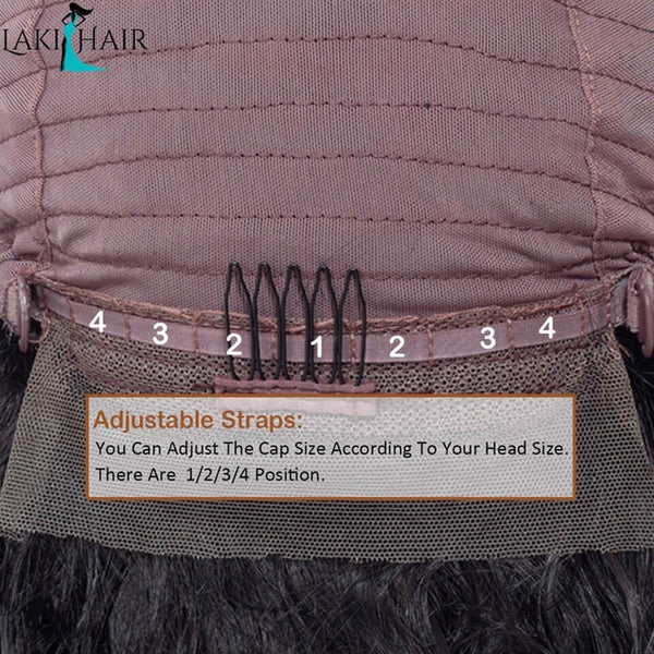 Lakihair 100% Unprocessed Short Human Hair Straight Lace Front Wigs With Baby Hair 150% Density
