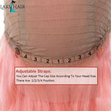 Lakihair Short 10A Pink Blonde Short Bob Straight Lace Wigs Brazilian Virgin Human Hair