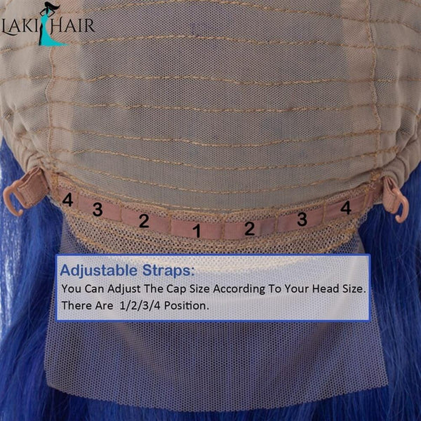 Lakihair Short Bob Straight Lace Wigs Colored Wigs Blue Short 8A Human Hair Wigs