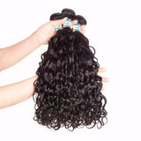Lakihair Human Hair Bundles With Closure Brazilian Water Wave 3 Bundles With Lace Closure