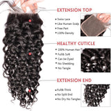 Lakihair 8A Brazilian Human Hair Water Wave 3 Bundles With Lace Closure