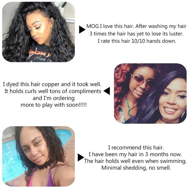 Lakihair Brazilian Human Hair Bundles With Frontal Closure Water Wave 3 Bundles With Lace Frontal Closure