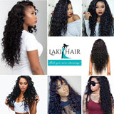 Lakihair 8A Virgin Human Hair Water Wave 4 Bundles With Lace Closure 4x4