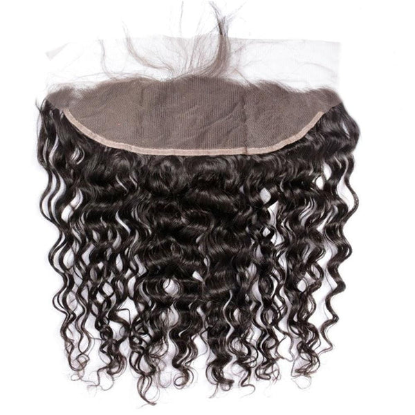 Lakihair 8A Brazilian Virgin Human Water Wave Hair 4 Bundles With 13x4 Frontal Closure