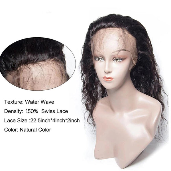 Lakihair 8A Grade Virgin Human Hair Water Wave 2 Bundles With 360 Lace Frontal