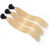 Lakihair 8A 3 Bundles Brazilian Straight 1B/613 Blonde Ombre Virgin Human Hair Bundles