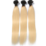 Lakihair 8A Brazilian Straight Bundles 4 Bundles 1B/613 Blonde Ombre Unprocessed Hair