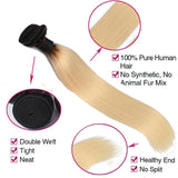 Lakihair 8A 3 Bundles Brazilian Straight 1B/613 Blonde Ombre Virgin Human Hair Bundles