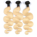 Lakihair 8A Body Wave 4 Bundles 1B/613 Blonde Ombre Unprocessed Virgin Human Hair Weaving