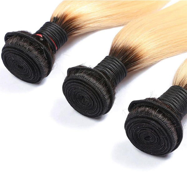 Lakihair 8A Body Wave 4 Bundles 1B/613 Blonde Ombre Unprocessed Virgin Human Hair Weaving