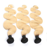 Lakihair 8A Body Wave 4 Bundles 1B/613 Blonde Ombre Unprocessed Virgin Human Hair Weaving