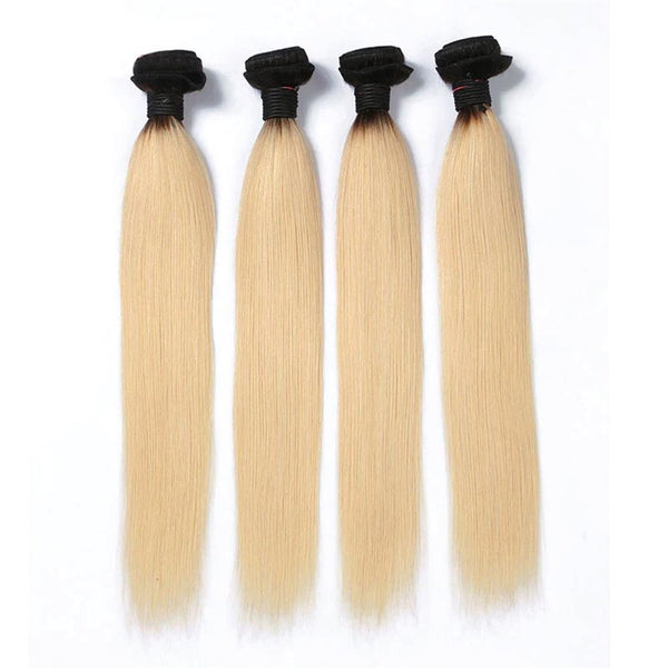 Lakihair 8A Brazilian Straight 1B/613 Blonde 1 Bundle Virgin Human Hair Weaving