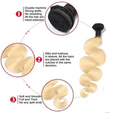 Lakihair 8A 1B/613 Blonde 1 Bundle Body Wave Hair Weaving Brazilian Virgin Human Hair