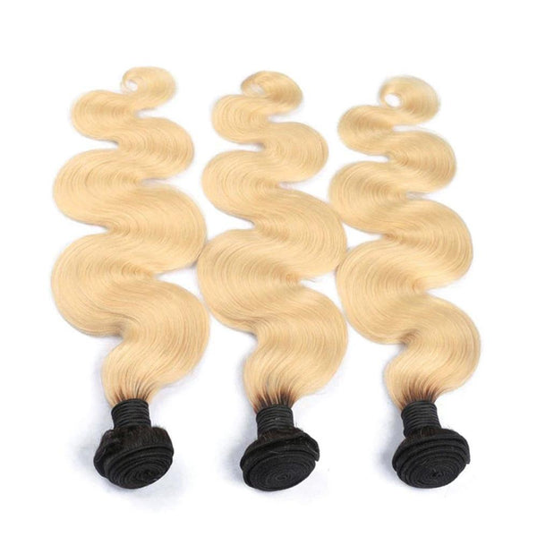 Lakihair 8A 1B/613 Blonde 1 Bundle Body Wave Hair Weaving Brazilian Virgin Human Hair
