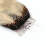Lakihair 8A 1B/613 Blonde Ombre Body Wave Lace Closure 4x4 Brazilian Human Hair With Baby Hair