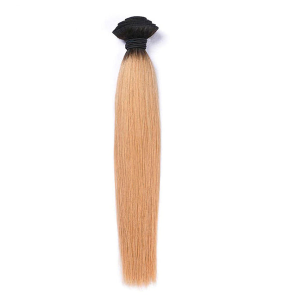 Lakihair 8A 1B/27 Blonde Ombre Straight Hair 1 Bundle Brazilian Virgin Human Hair