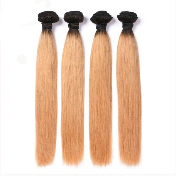 Lakihair 8A Blonde Ombre Hair Bundles 1B/27 3 Bundles Brazilian Virgin Human Straight Hair