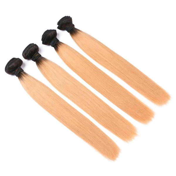 Lakihair 8A Blonde Ombre Hair Bundles 1B/27 3 Bundles Brazilian Virgin Human Straight Hair