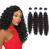 Lakihair 10A Brazilian 4 Bundles Deep Wave Hair Bundles Unprocessed Real Virgin Human Hair