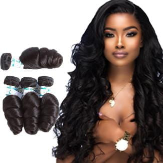 Lakihair 8A Virgin Human Hair Loose Wave 4 Bundles Hair Extensions