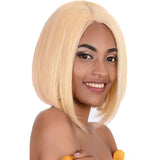 Lakihair 180% Density Human Hair 613 Blonde Lace Frontal Bob Wig 8A Straight Brazilian Human Hair