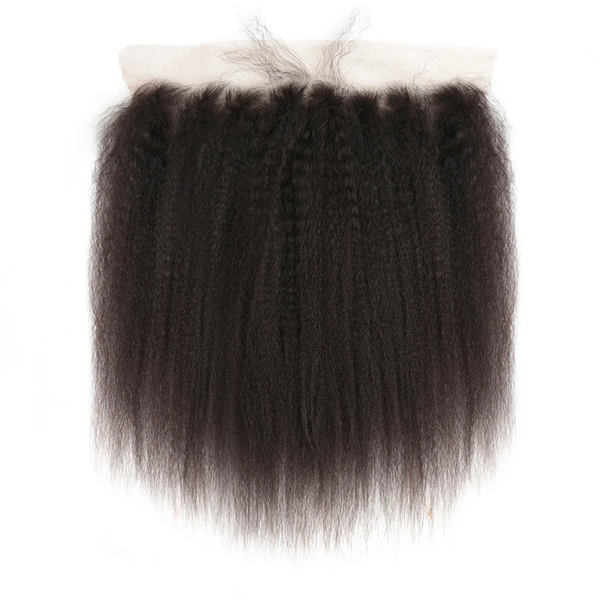 Lakihair Kinky Straight 8A 13x4 Virgin Brazilian Human Hair Ear To Ear Lace Frontal Closure
