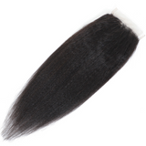 Lakihair 8A Kinky Straight Lace Closure 4x4 Brazilian Virgin Human Hair With Baby Hair