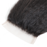 Lakihair 8A Kinky Straight Lace Closure 4x4 Brazilian Virgin Human Hair With Baby Hair