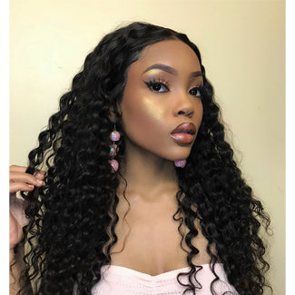 Lakihair 10A Brazilian Unprocessed Virgin Human Hair Deep Wave 4 Bundles With Lace Closure 4x4