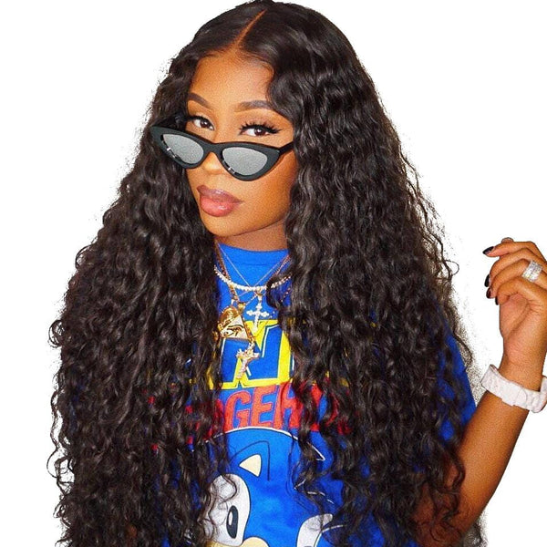 Lakihair 8A Peruvian Human Hair Water Wave 3 Bundles With Lace Closure 4x4