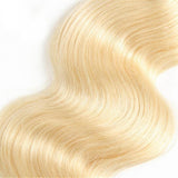 Lakihair 10A 613 Blonde Brazilian 13x4 Lace Frontal With 3 Bundles Body Wave Human Hair Weave