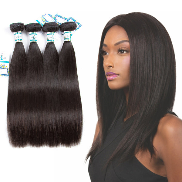 Lakihair 10A Top Grade  Brazilian 4 Bundles Straight  100% Unprocessed Human Hair Weaving