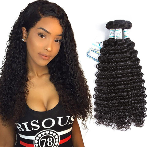 Lakihair 8A Malaysian Virgin Human Hair Deep Wave Hair 3 Bundles Deals