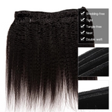 Lakihair 10A Kinky Straight Brazilian Virgin Human Hair 4 Bundles With Lace Frontal Closure