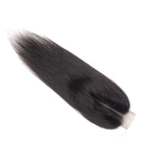 Lakihair Middle Part Lace Closure 2x6 Brazilian Human Hair Straight Natural Color