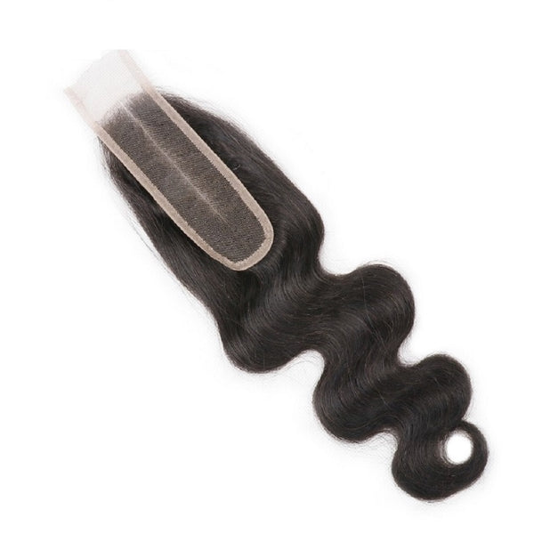 Lakihair Middle Part Lace Closure 2x6 Brazilian Human Hair Body Wave Natural Color