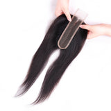 Lakihair Middle Part Lace Closure 2x6 Brazilian Human Hair Straight Natural Color