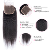 Lakihair 8A Brazilian Unprocessed Virgin Human Hair Kinky Straight 4 Bundles With Lace Closure 4x4